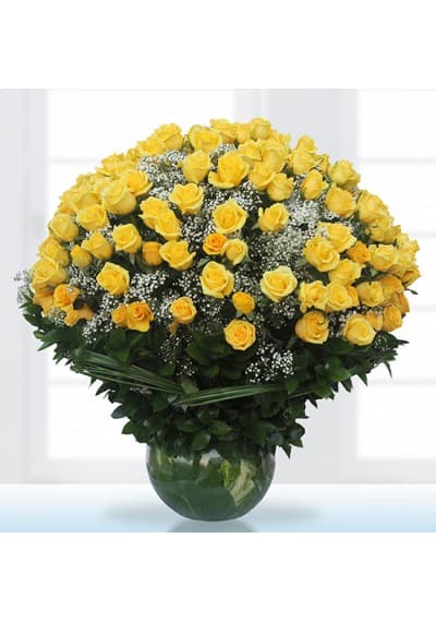 200 Optimum Yellow Roses Bouquet