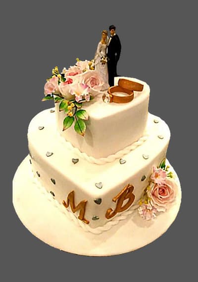 2 level Wedding Statuette Blonde Cake