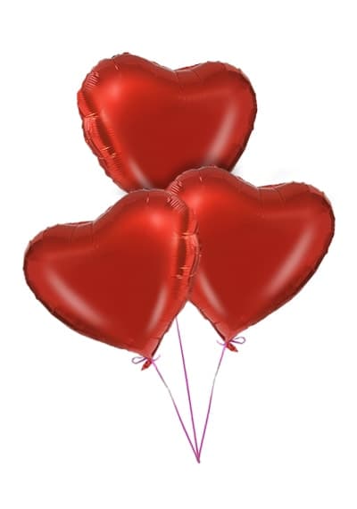 3 Red Heart Balloon