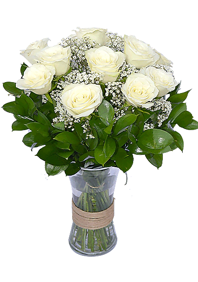 White Roses In Vase Dubai