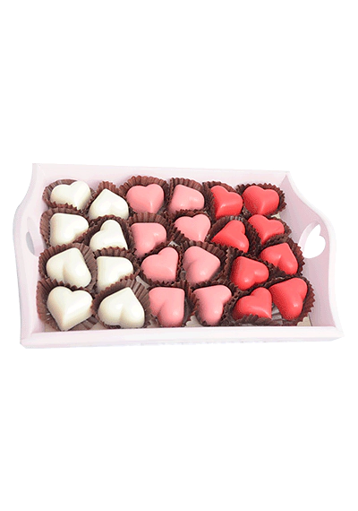 Heart Chocolates in Tray