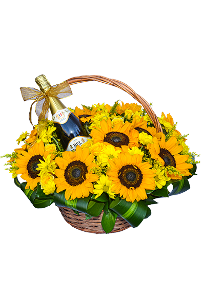 Sunflowers Gift Basket
