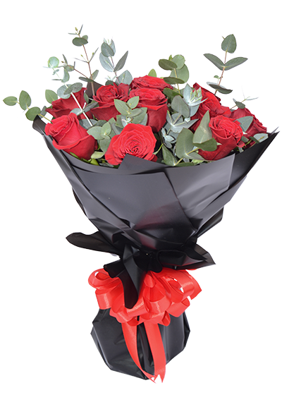 Perfect red roses bouquet