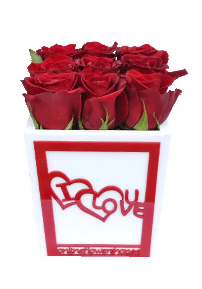 I Love - Red Roses Box