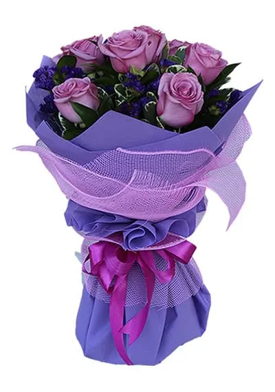 7 Lovely kisses - Lavender Roses Bouquet