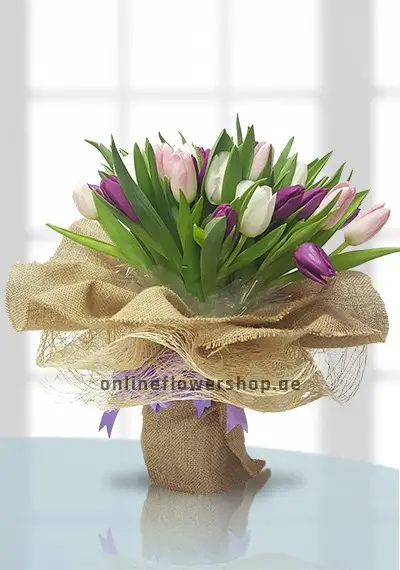 Mixed Tulips Hand-Tied Bouquet