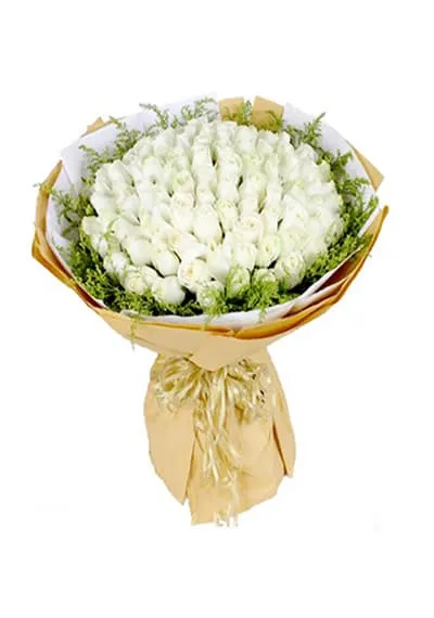Majestic White Roses Hand Bouquet