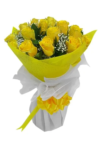 Shining Yellow Roses Bouquet