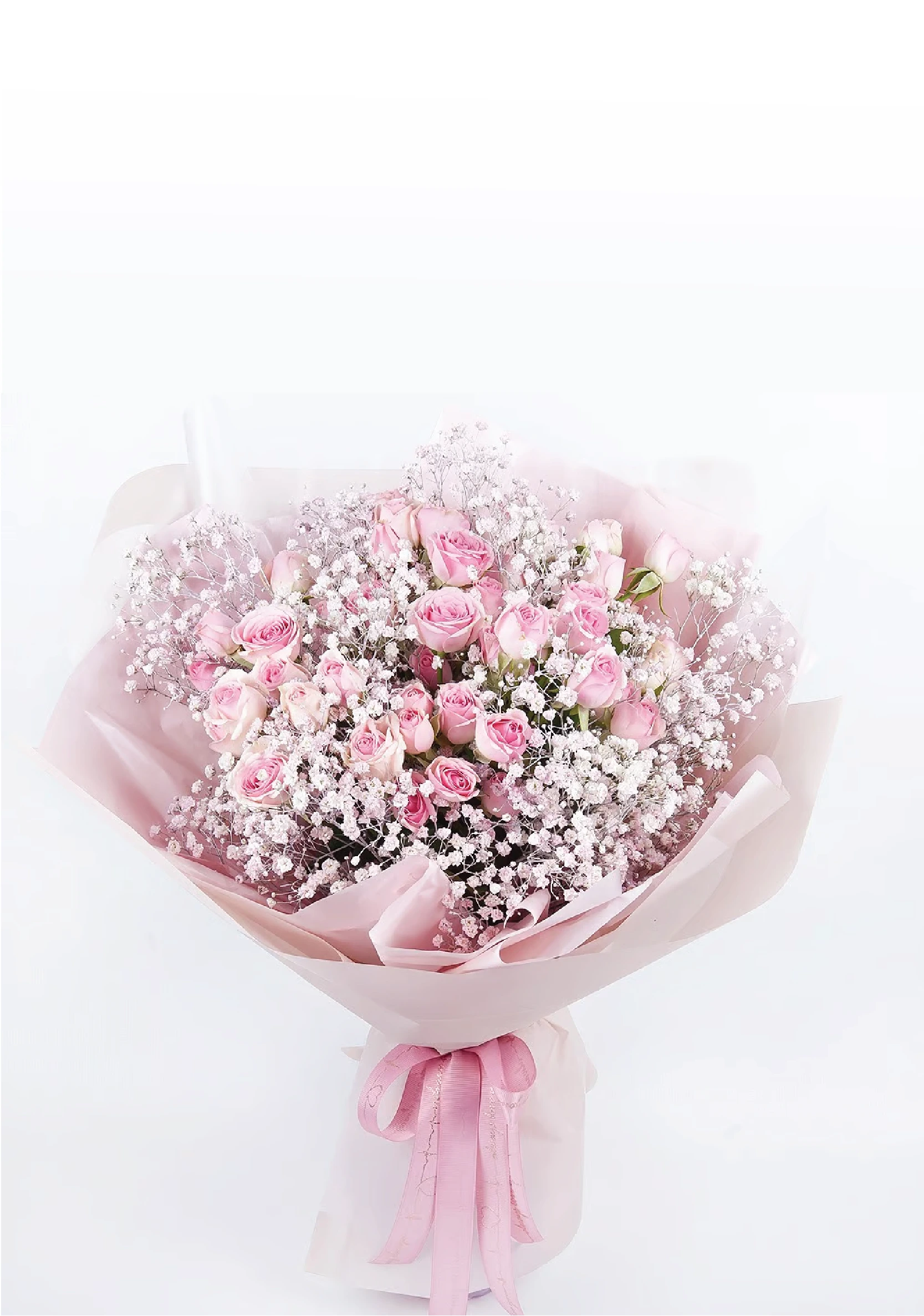 Baby Pink Roses Hand Bouquet