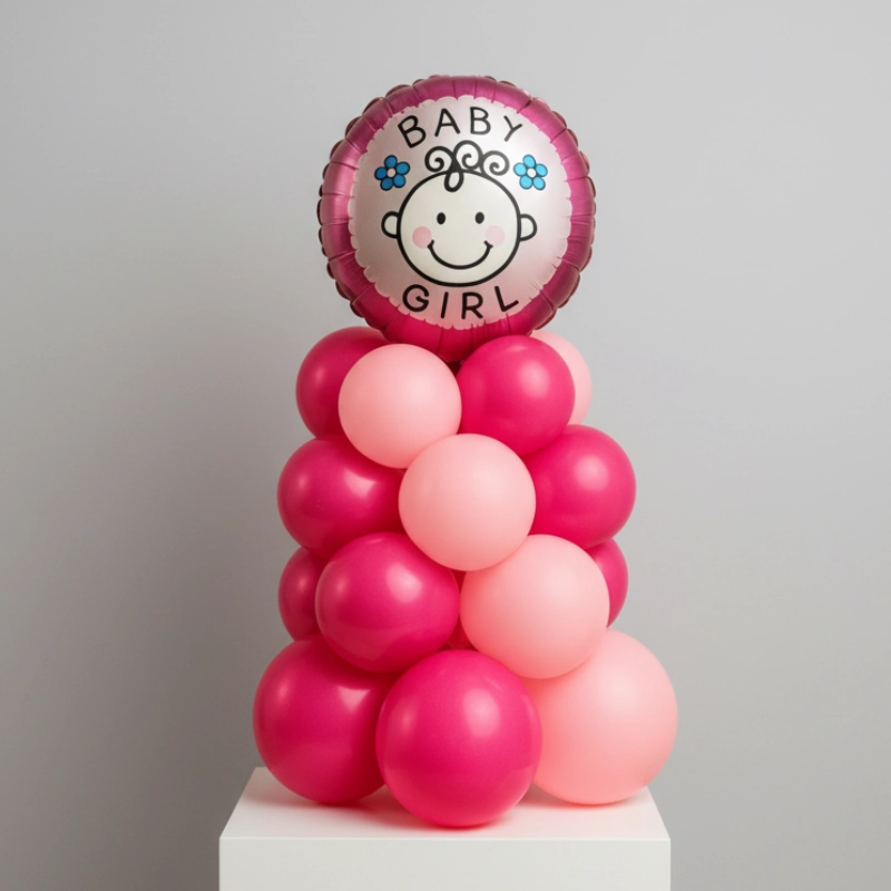 Baby Girl Pillar Balloons