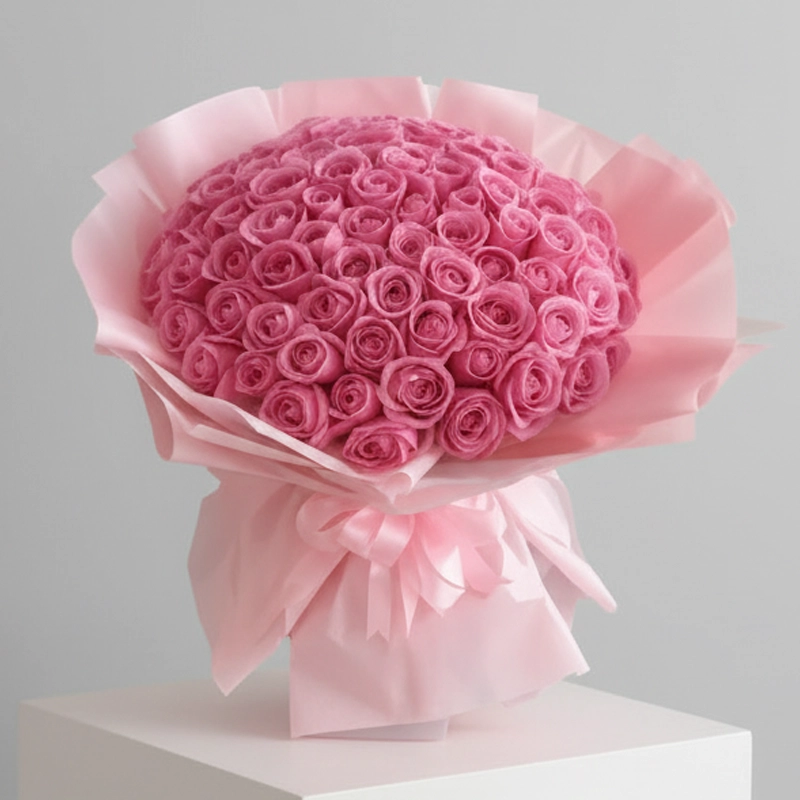 Delightful 100 Pink Roses Bouquet